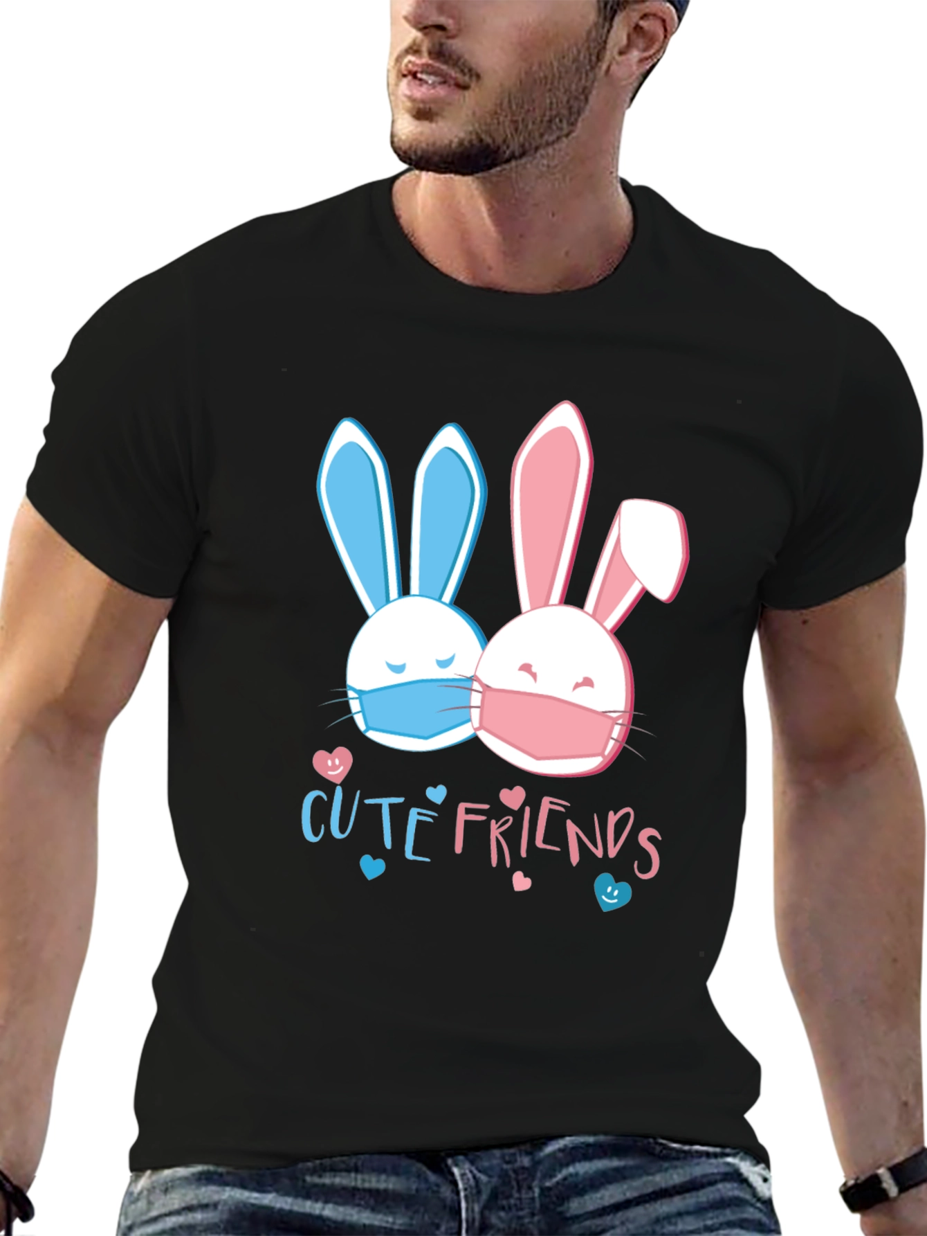 Cute Friends Bunny T-Shirt - Easter Masked Rabbits Tee