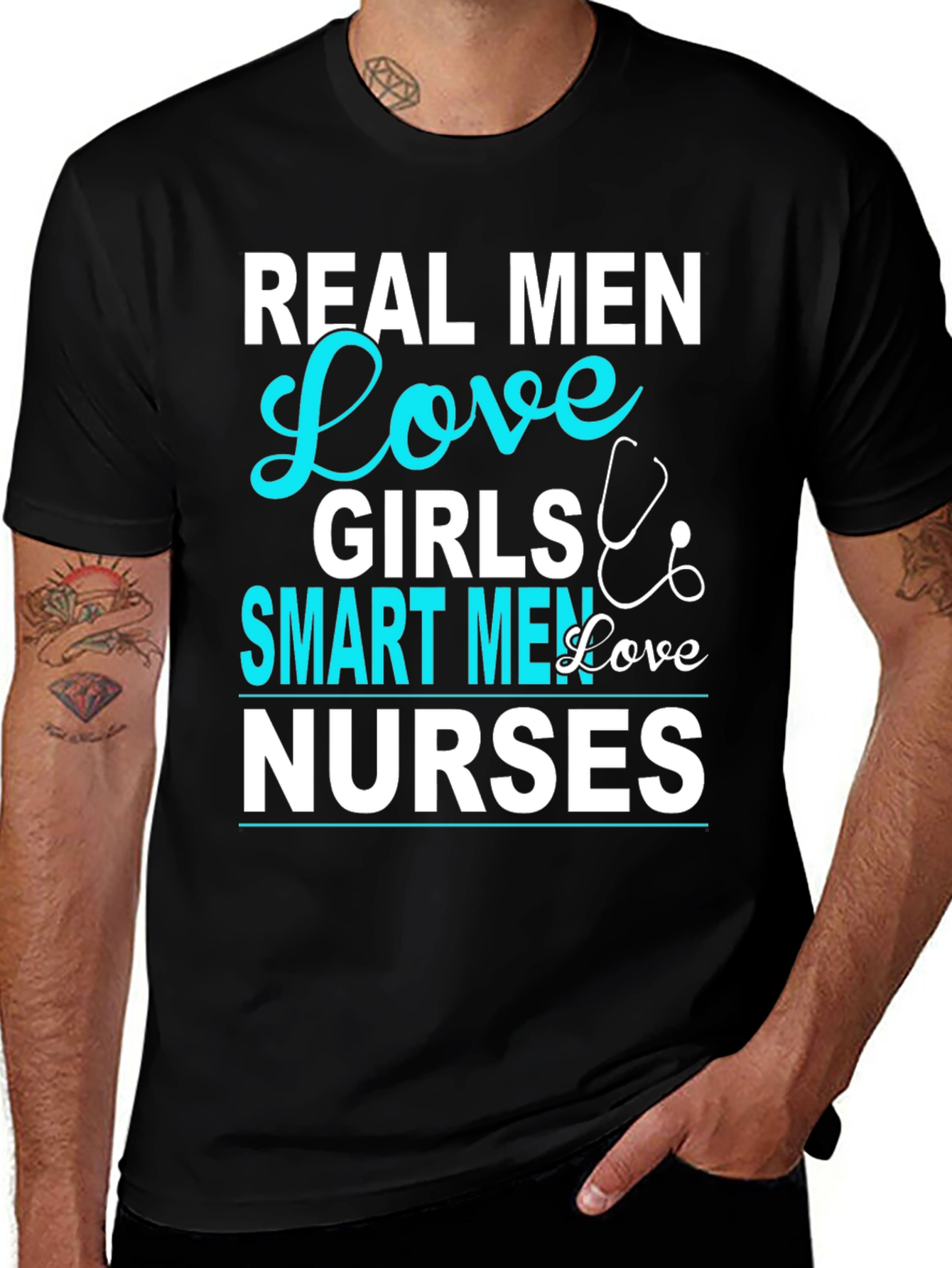 Real Men Love Girls Smart Men Love Nurses T-Shirt