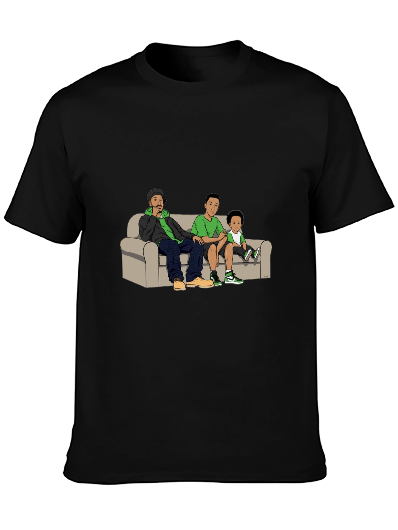 Cartoon Family on Couch T-Shirt