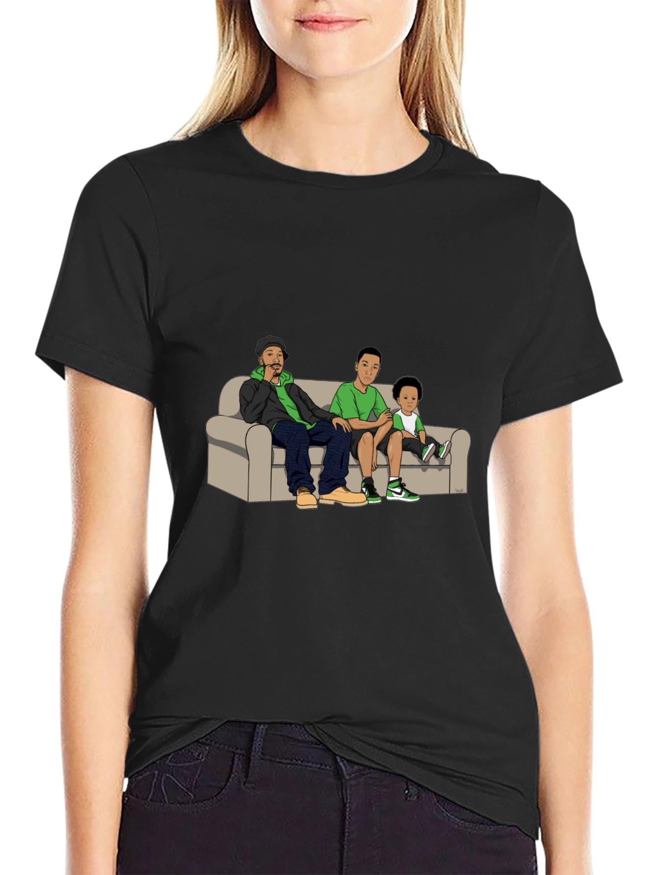 Cartoon Family on Couch T-Shirt