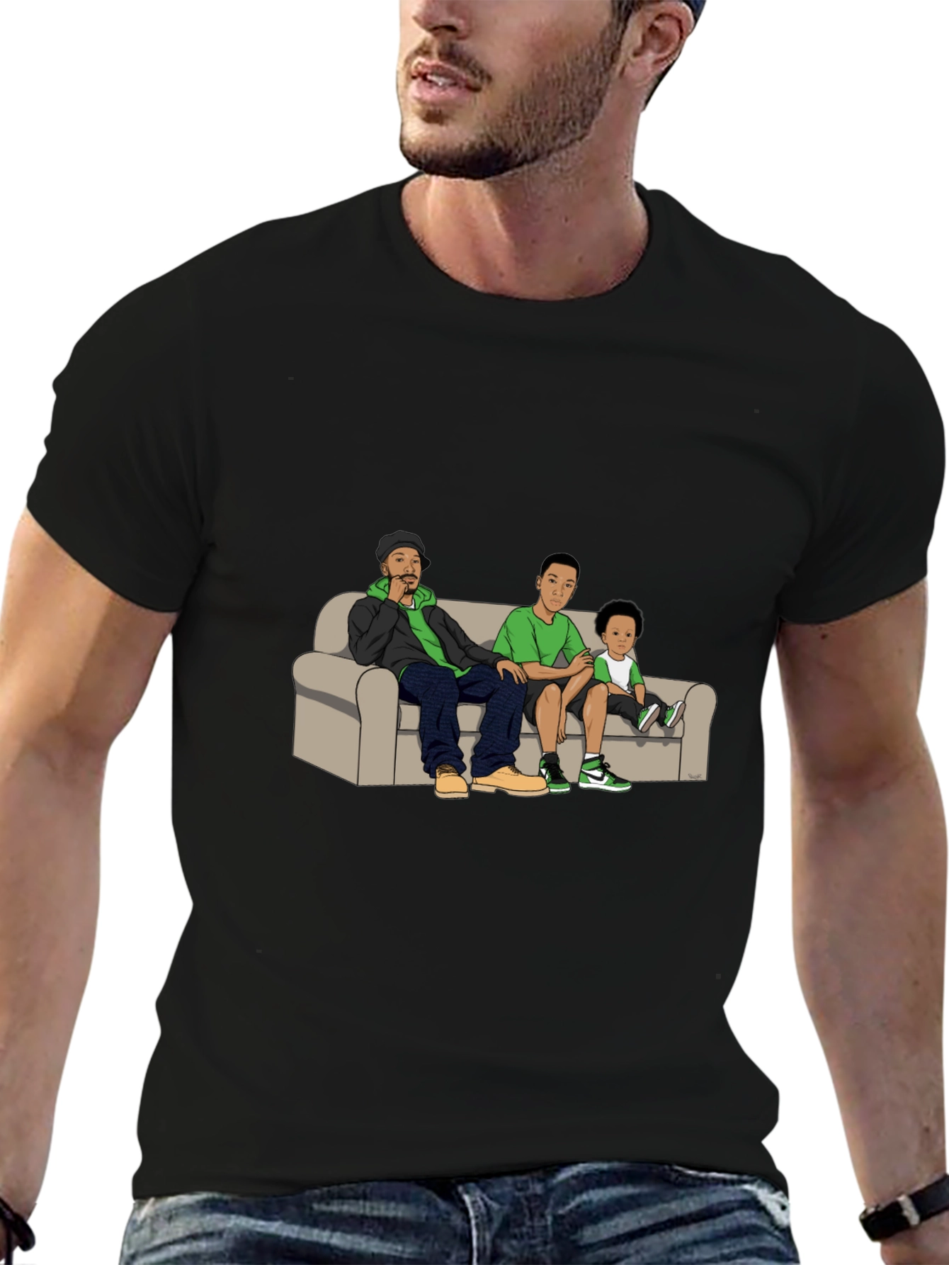 Cartoon Family on Couch T-Shirt