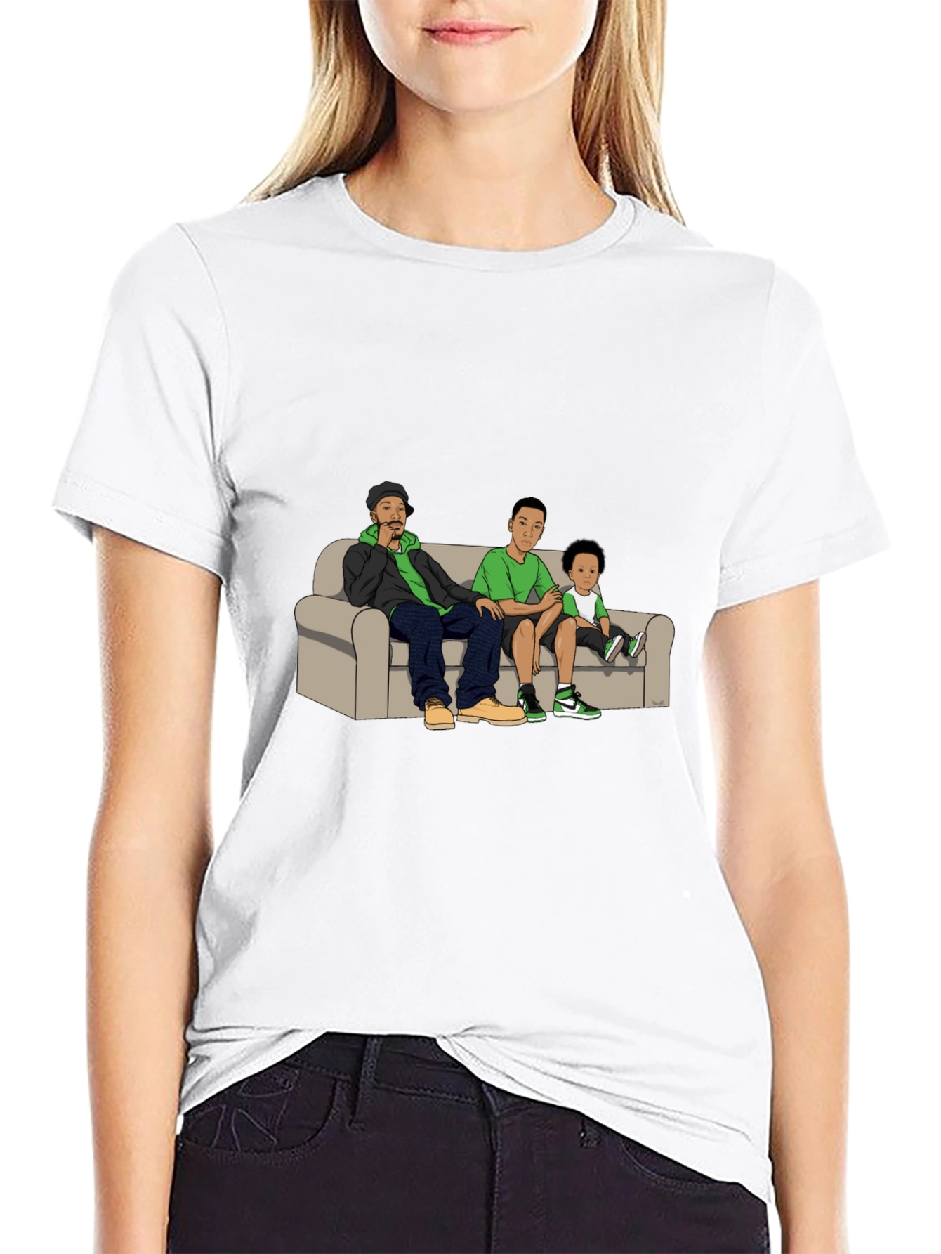 Cartoon Family on Couch T-Shirt