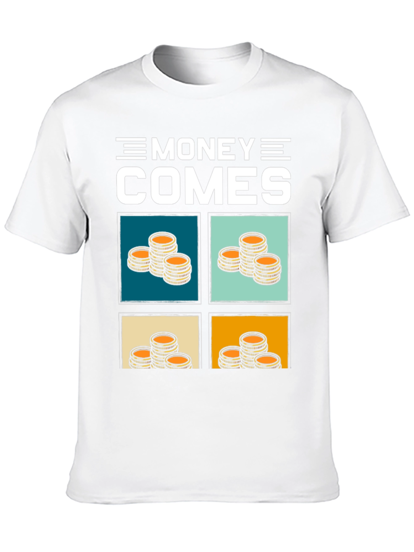 Money Comes T-Shirt - Stacked Coin Graphic Tee