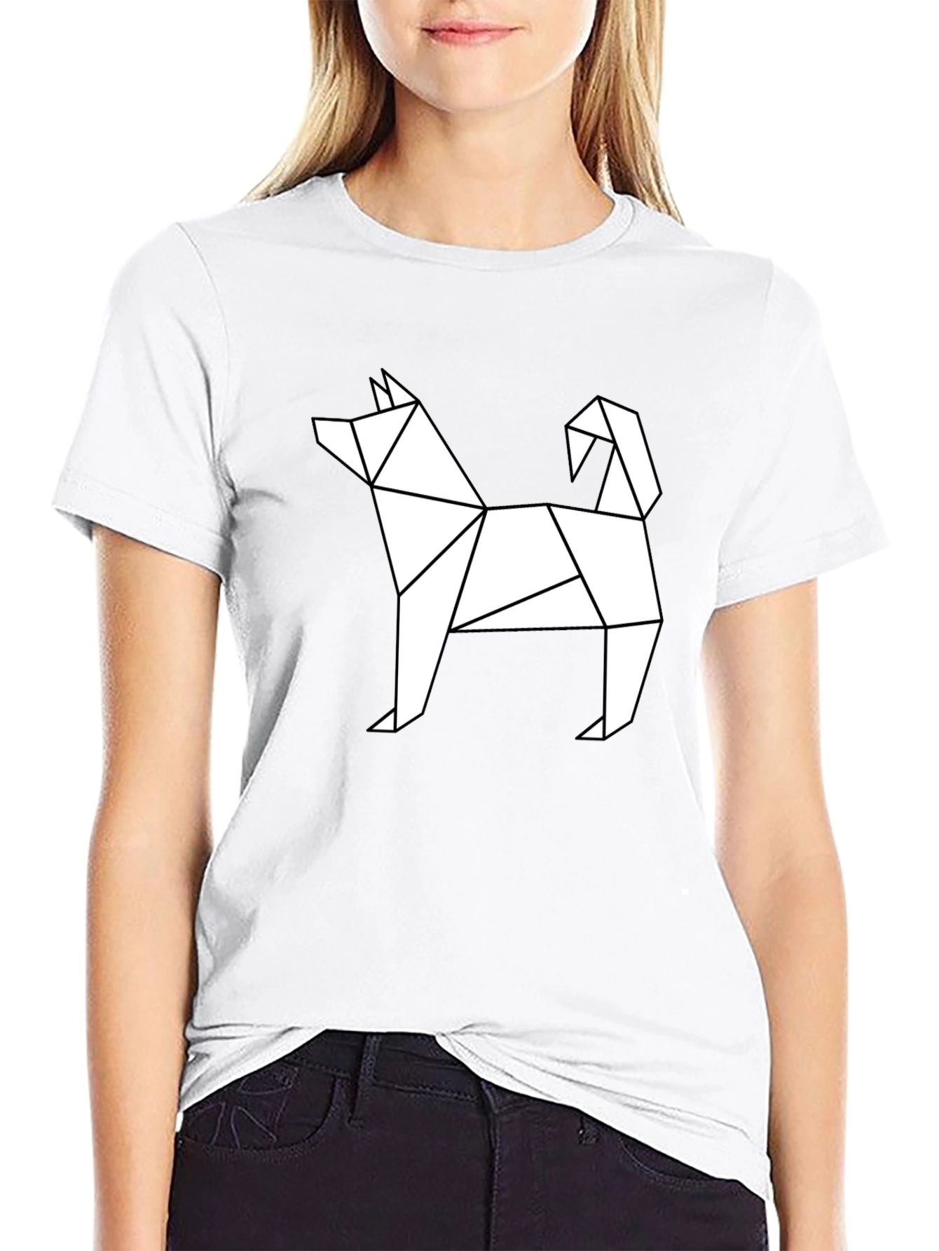 Geometric Dog Tee - Modern Minimalist Style