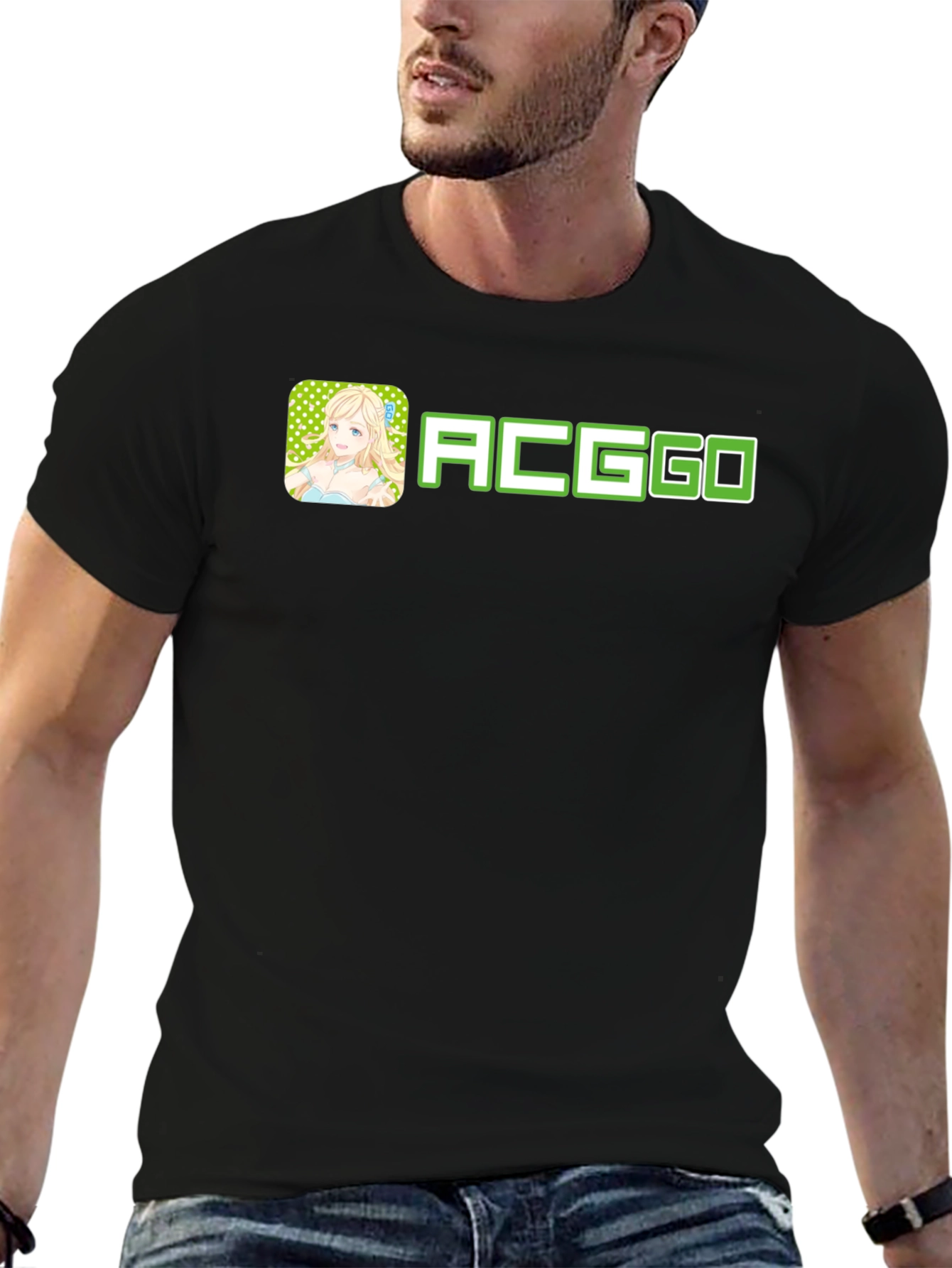ACGGO Anime Style Black Tee Shirt
