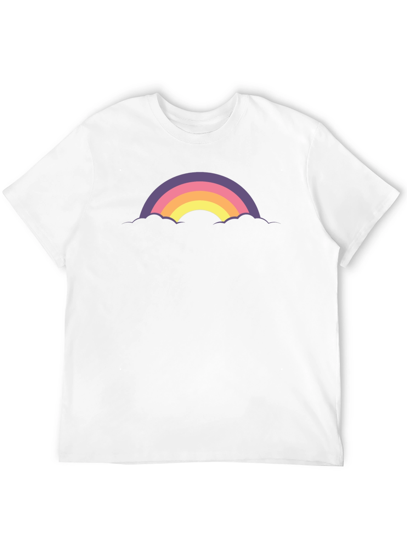 Retro Rainbow Cloud Graphic Tee - Black