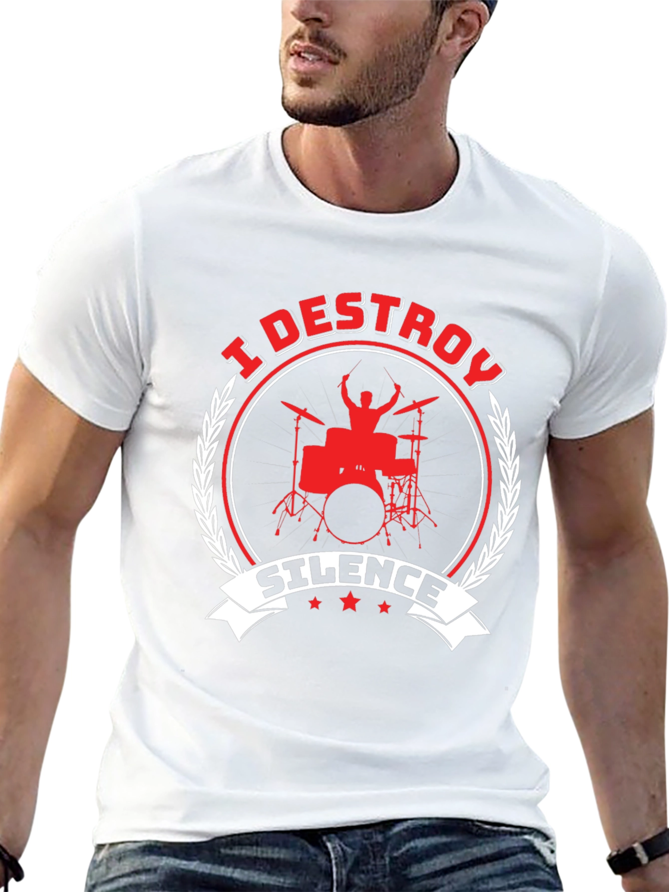 I Destroy Silence Drummer Graphic T-Shirt
