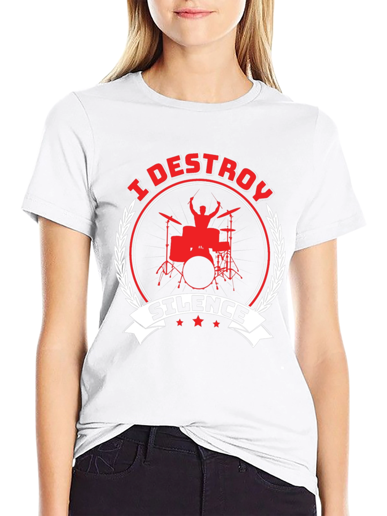 I Destroy Silence Drummer Graphic T-Shirt