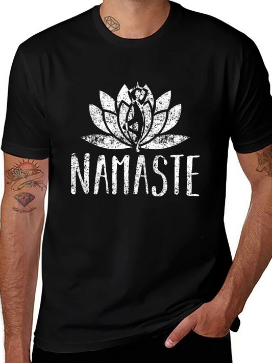 Namaste Lotus Graphic Tee - Mens Black T-Shirt