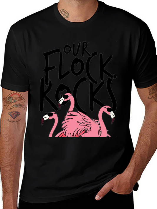 Our Flock Rocks Flamingo T-Shirt