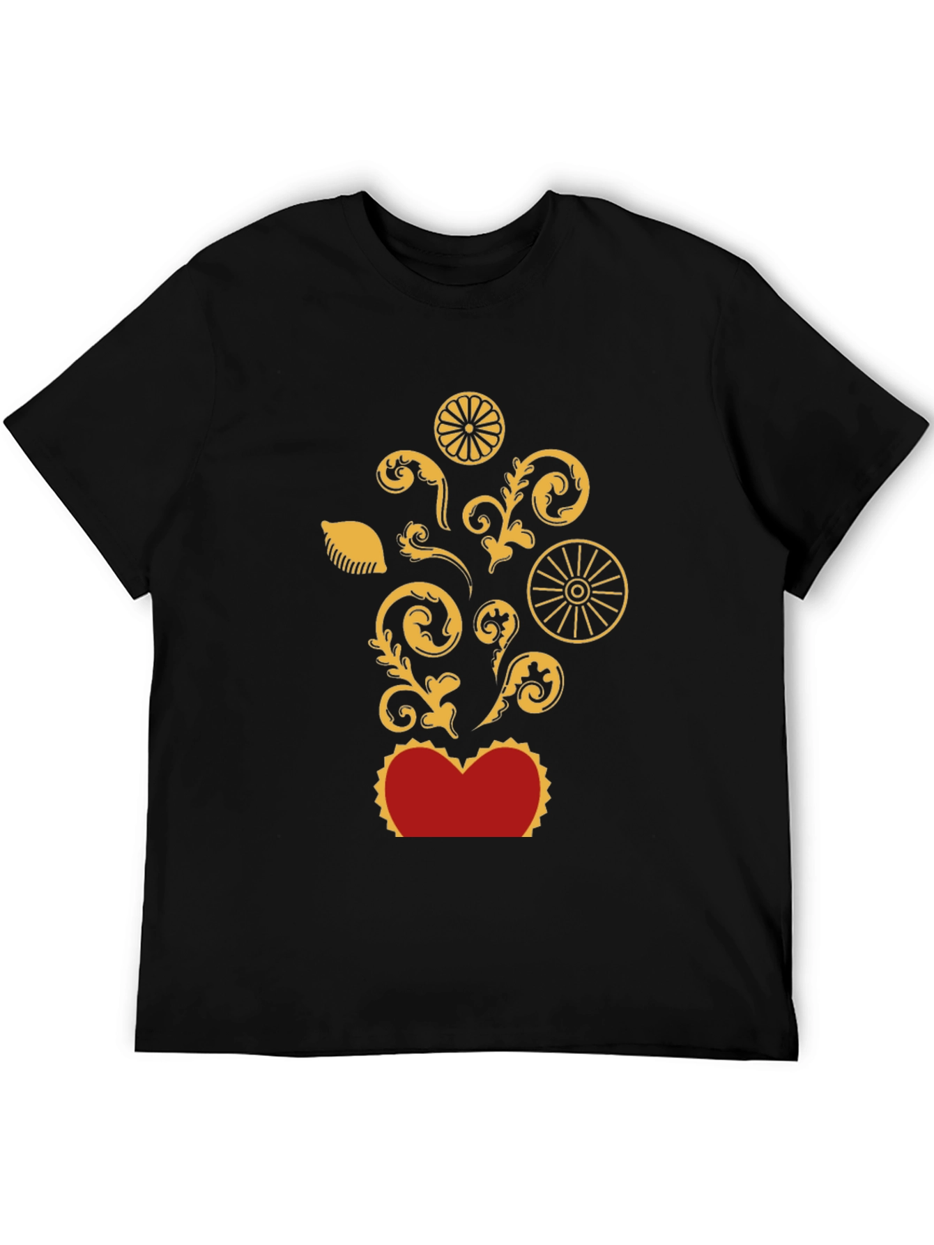 Ornate Heart Graphic T-Shirt - Black