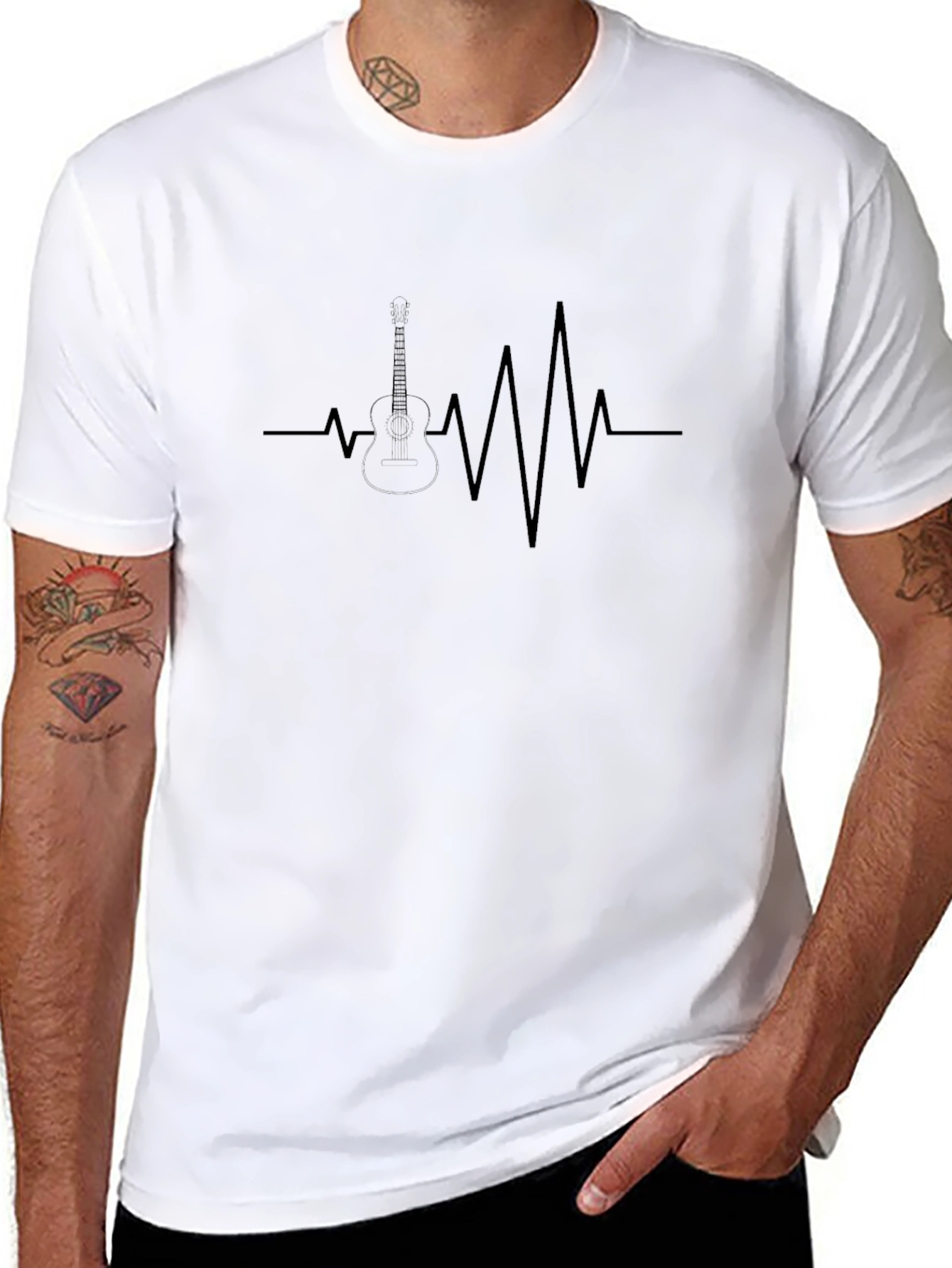 Guitar Heartbeat T-Shirt - Music Lover Tee