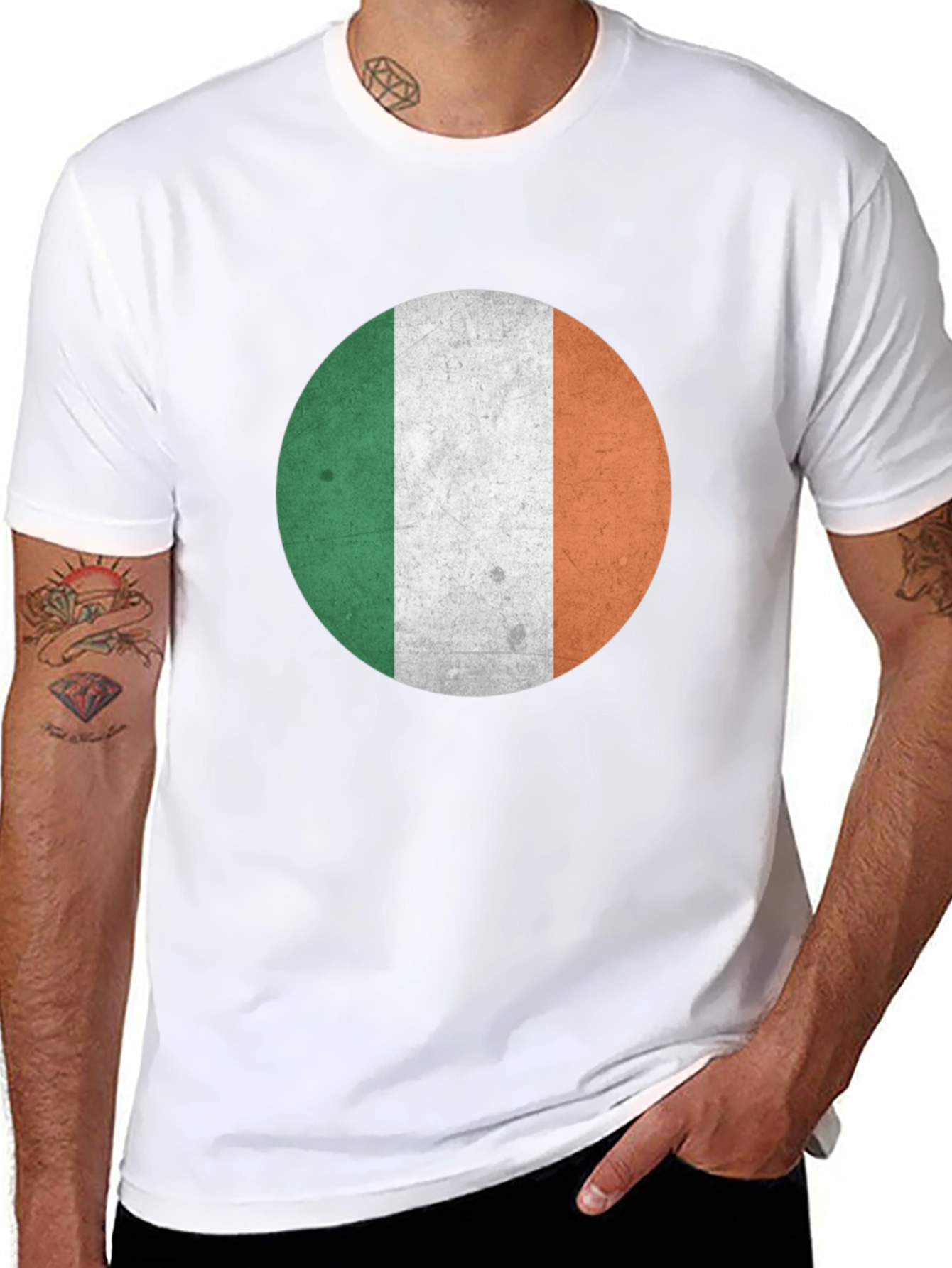 Irish Flag T-Shirt - Round Design