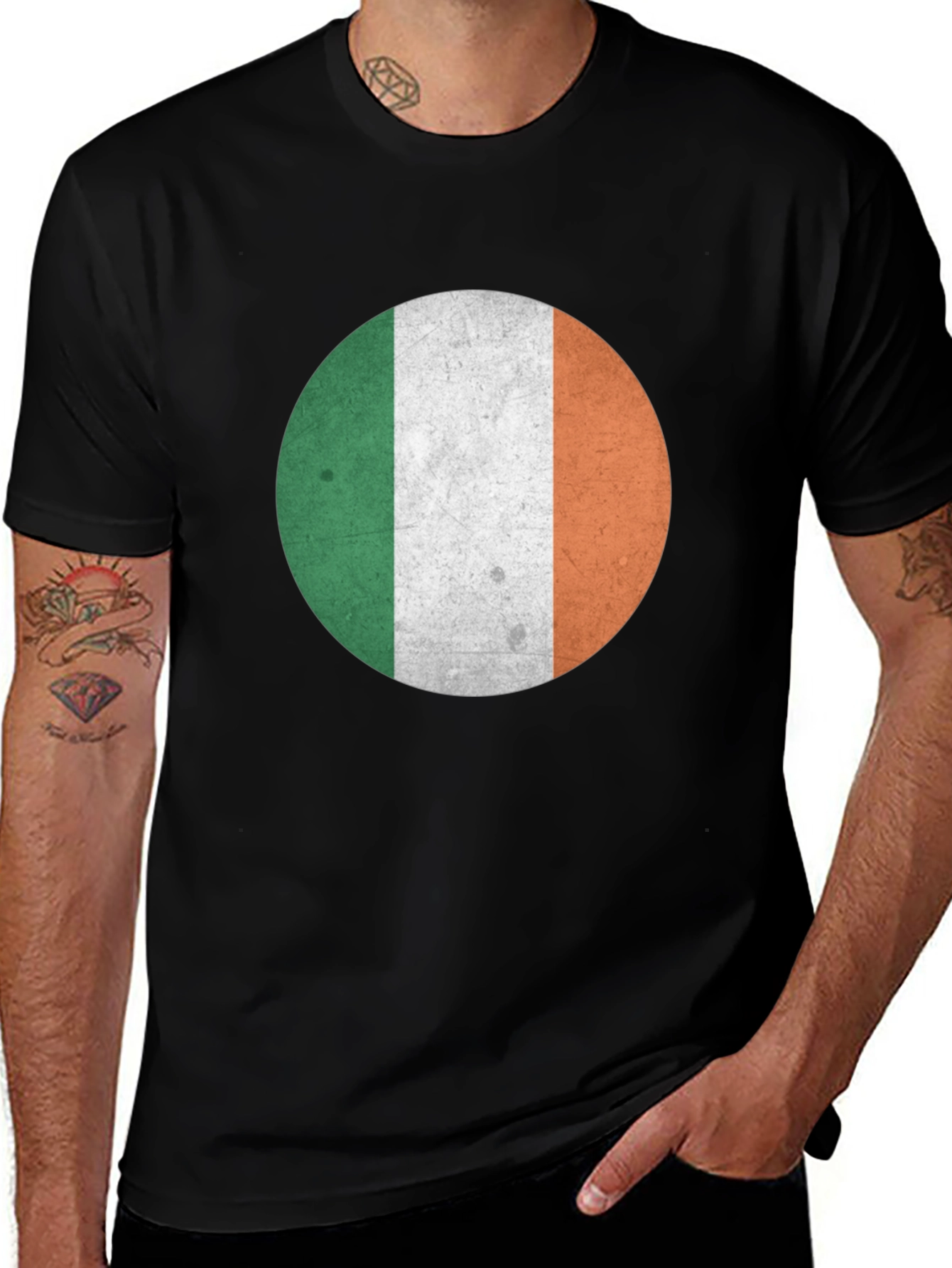 Irish Flag T-Shirt - Round Design