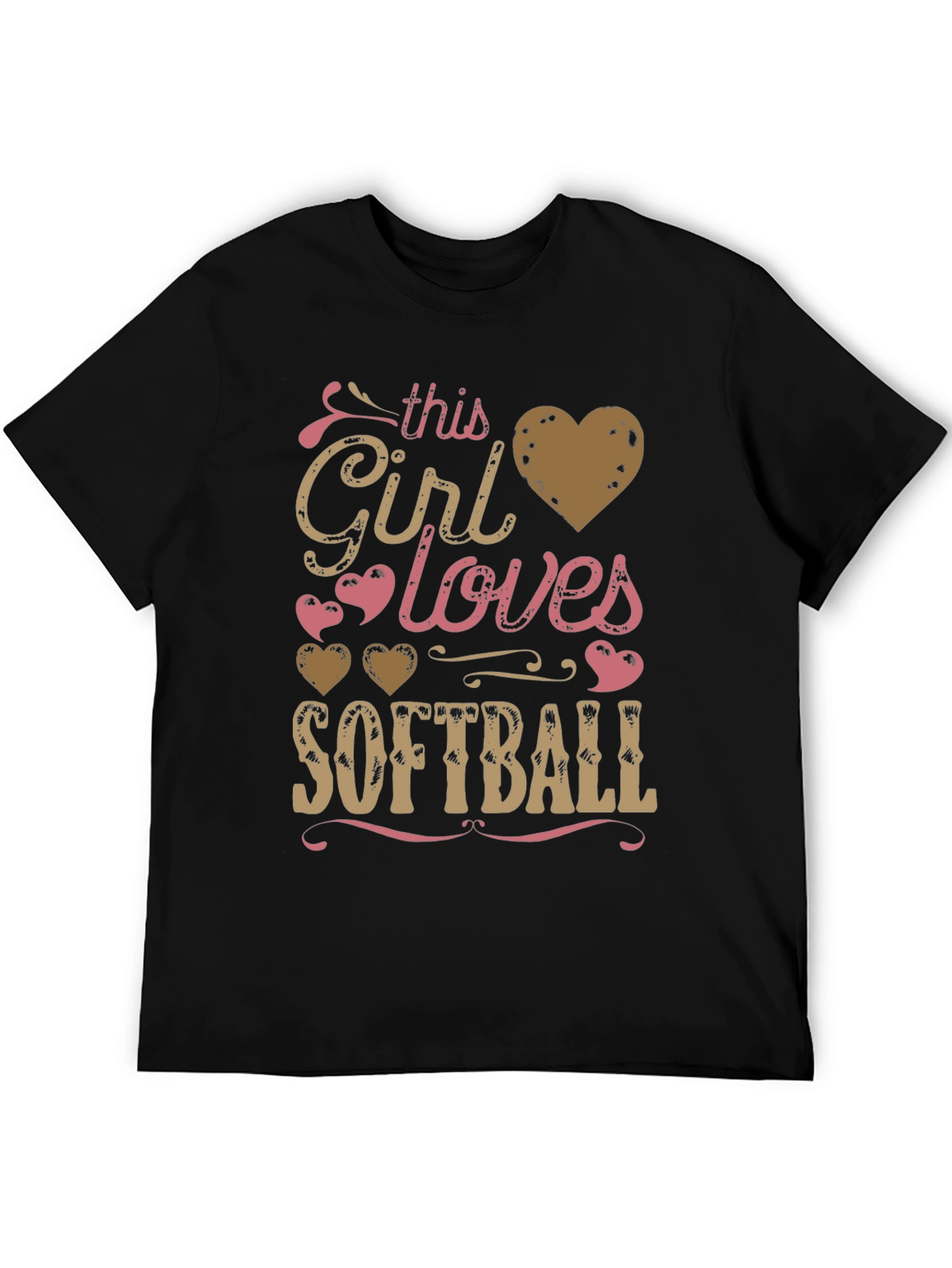 Girl Loves Softball T-Shirt - Fun Graphic Tee