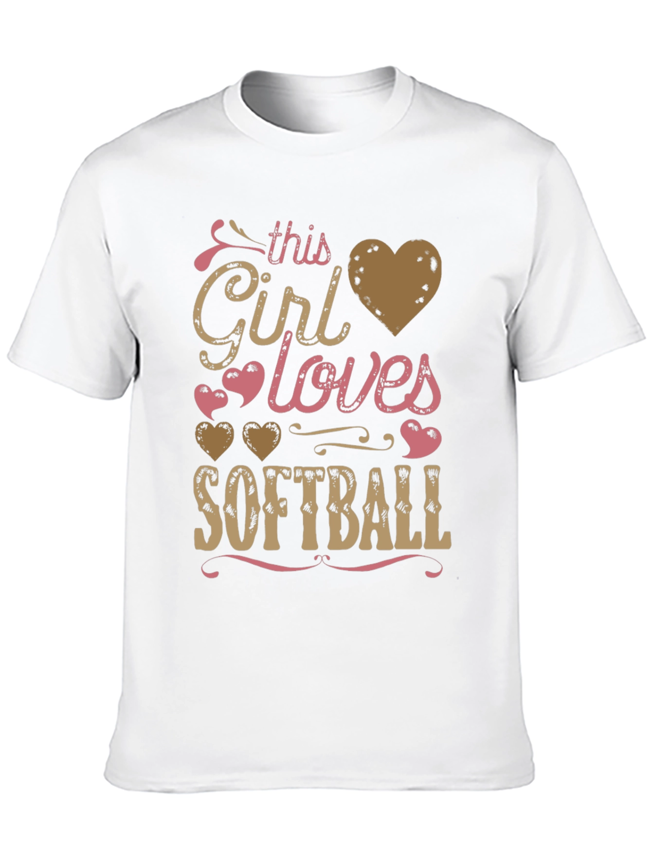 Girl Loves Softball T-Shirt - Fun Graphic Tee