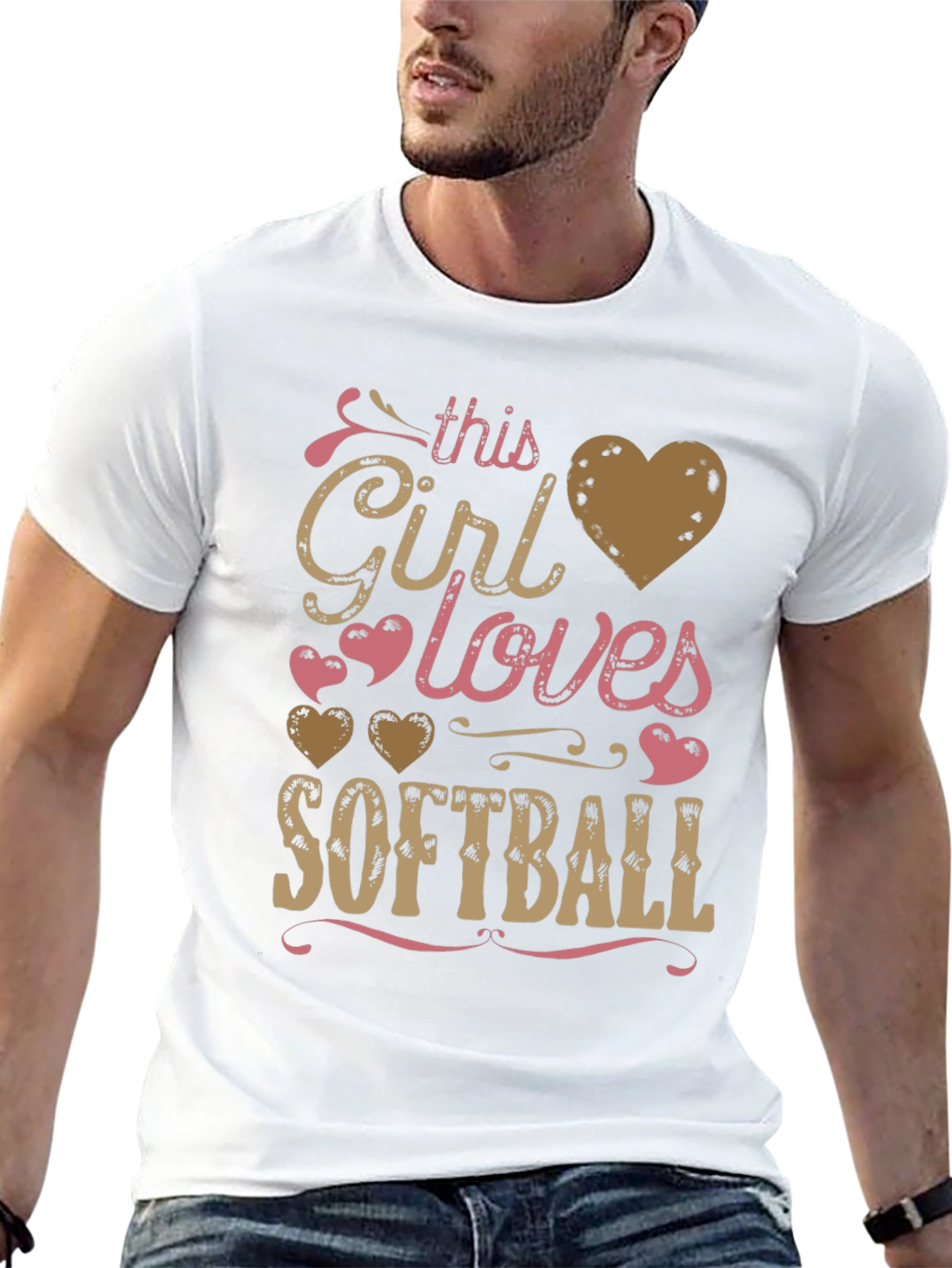 Girl Loves Softball T-Shirt - Fun Graphic Tee