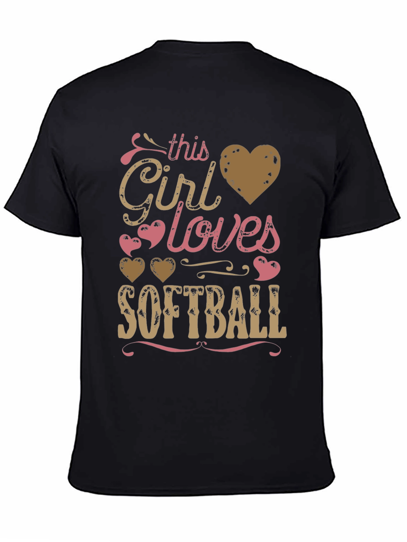 Girl Loves Softball T-Shirt - Fun Graphic Tee