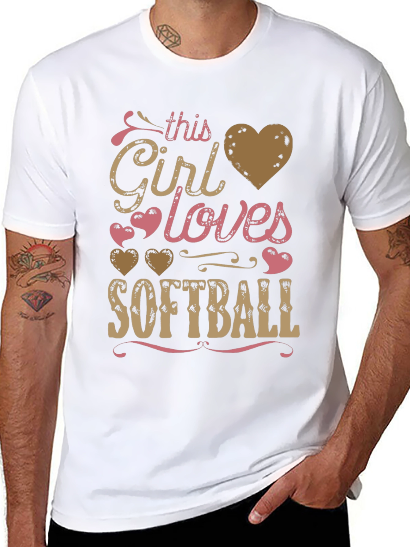Girl Loves Softball T-Shirt - Fun Graphic Tee