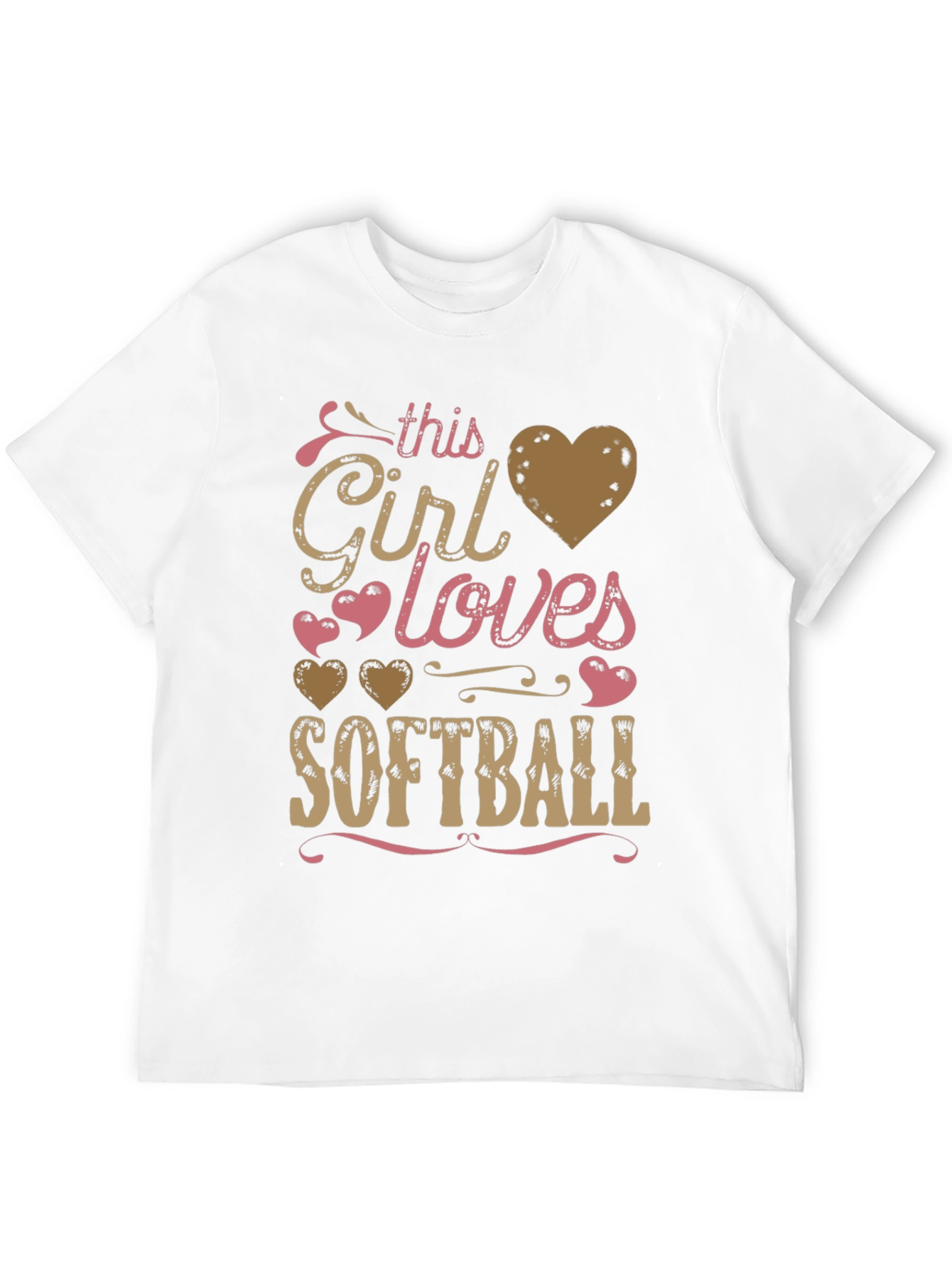 Girl Loves Softball T-Shirt - Fun Graphic Tee