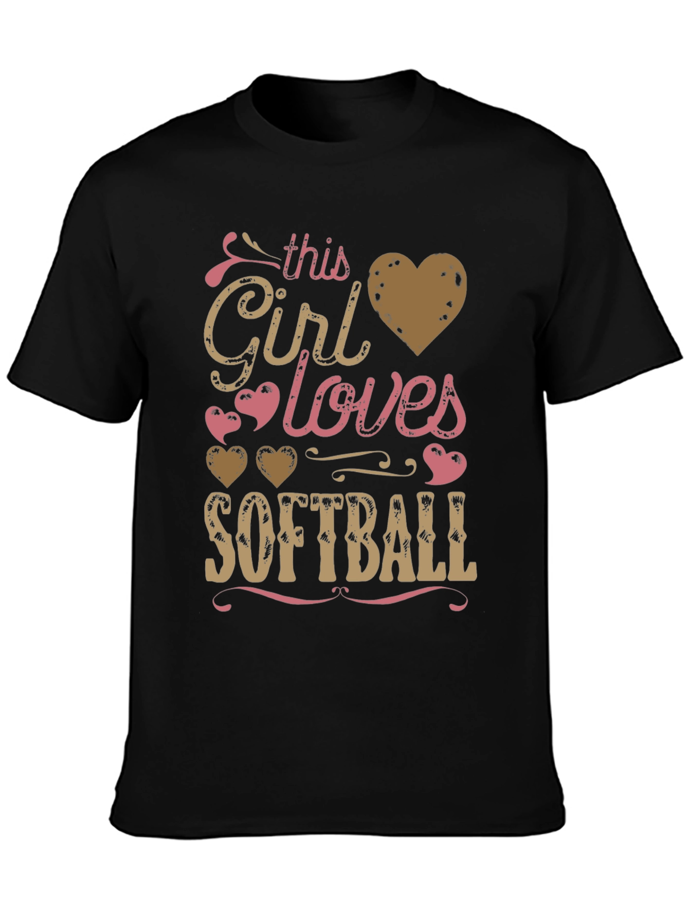 Girl Loves Softball T-Shirt - Fun Graphic Tee