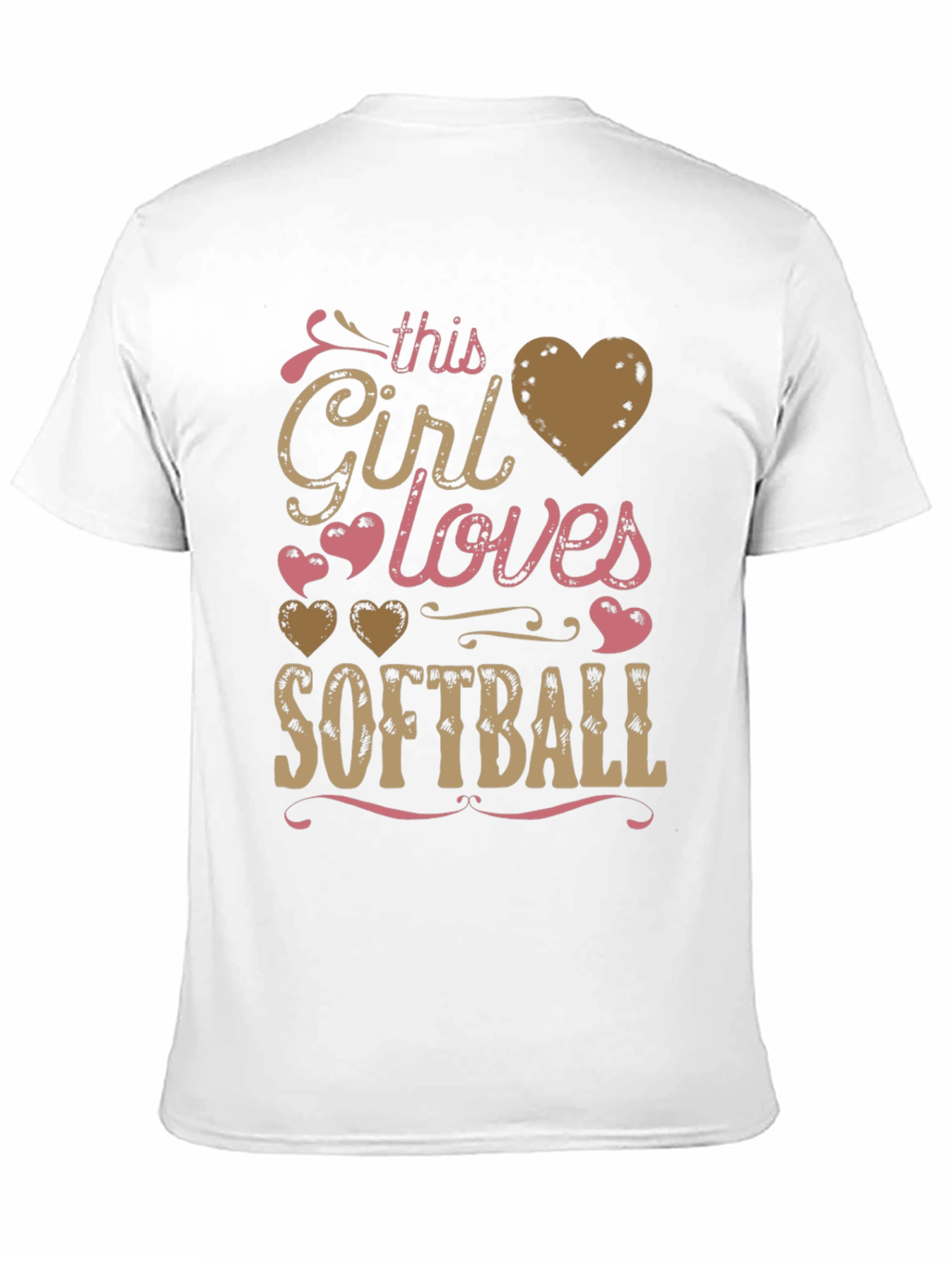 Girl Loves Softball T-Shirt - Fun Graphic Tee