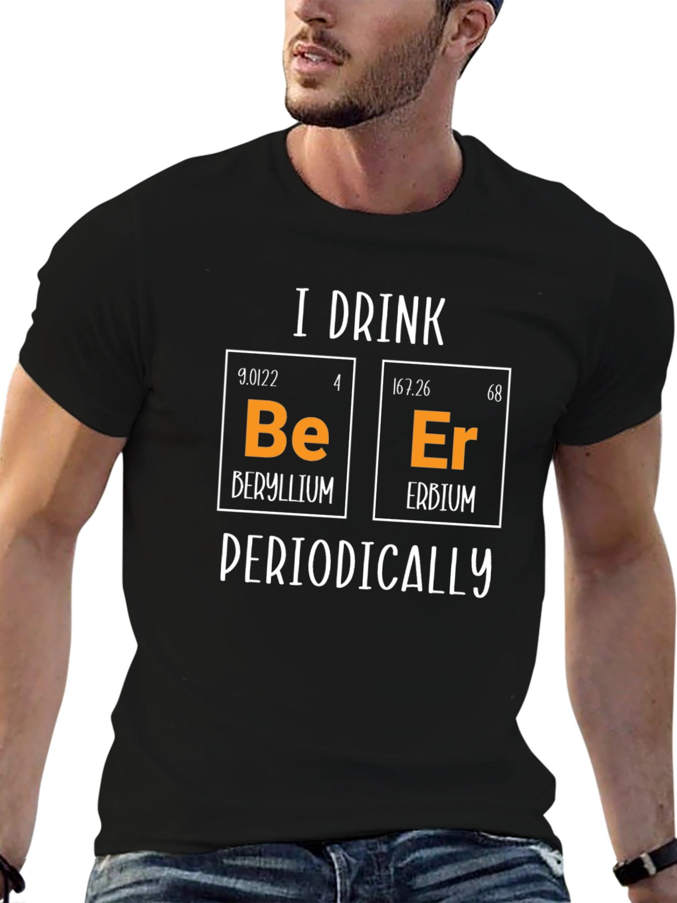 I Drink Beer Periodically Funny Chemistry T-Shirt