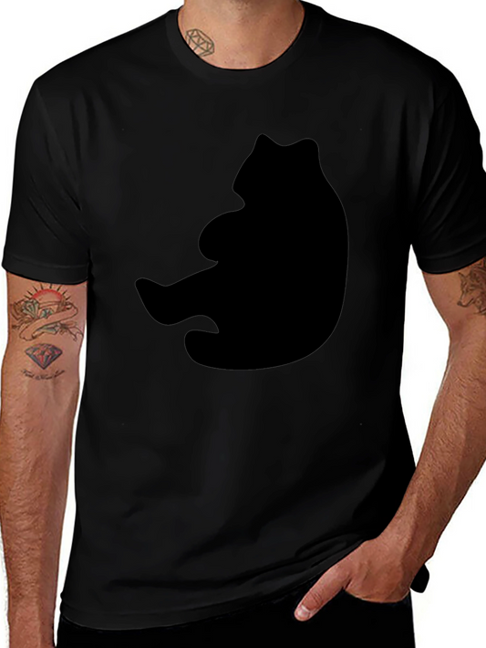 Bear Silhouette Graphic Black T-Shirt