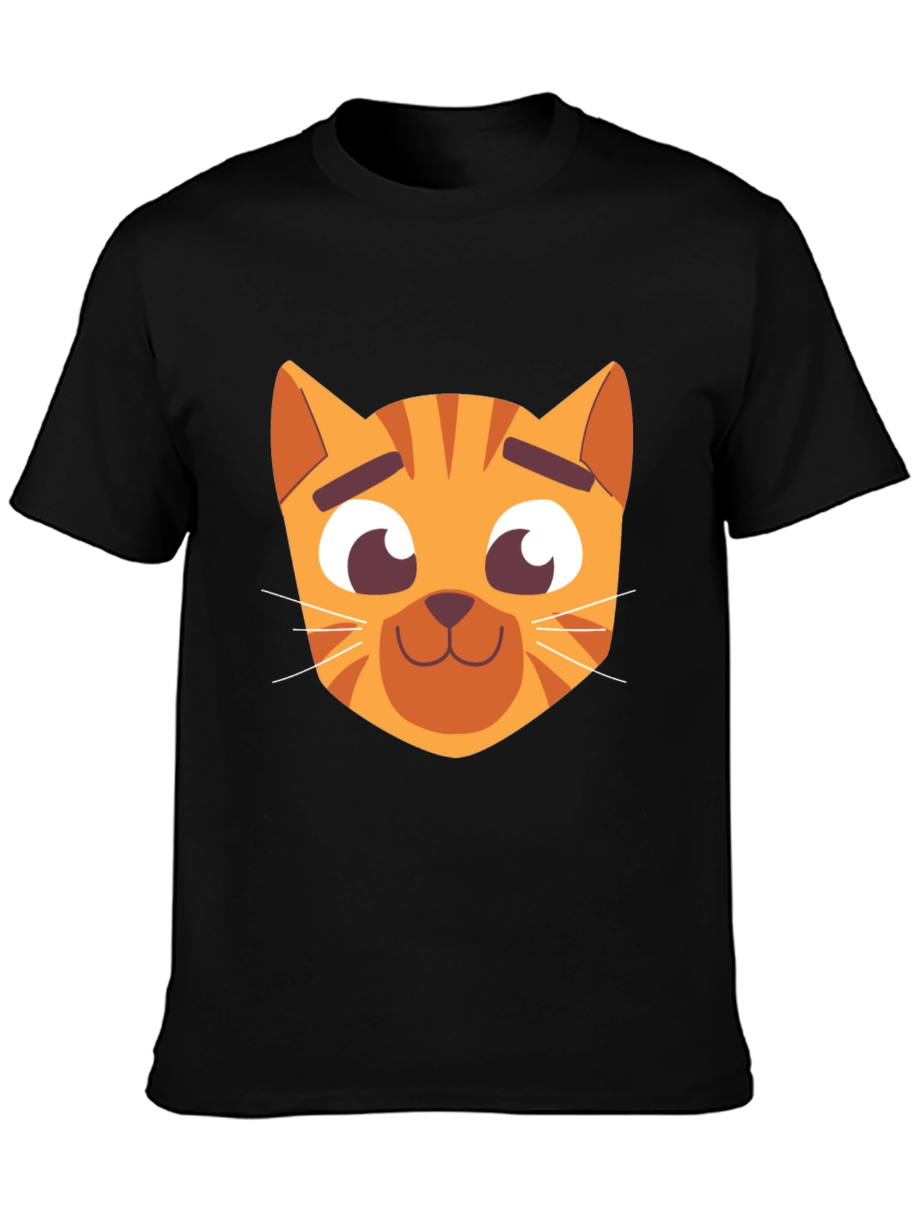 Cartoon Cat Graphic Black T-Shirt