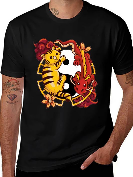 Yin Yang Tiger & Dragon Graphic Tee