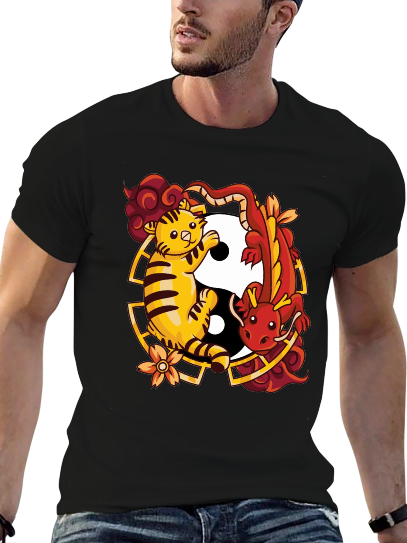 Yin Yang Tiger & Dragon Graphic Tee