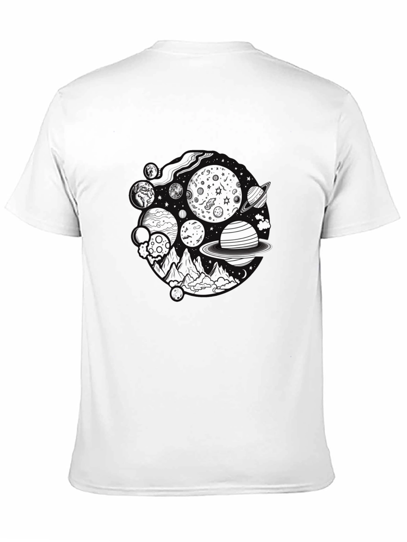 Cosmic Mountain Graphic Tee - Black Cotton Blend