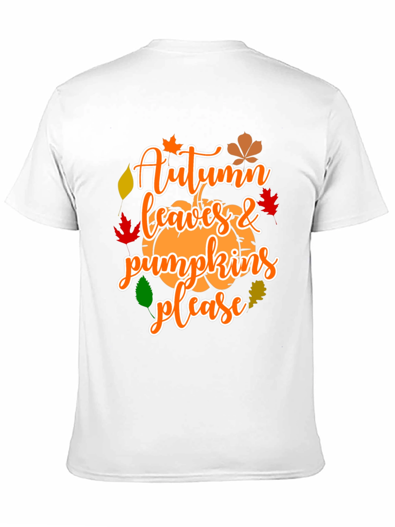 Autumn Leaves & Pumpkins Please Graphic T-Shirt