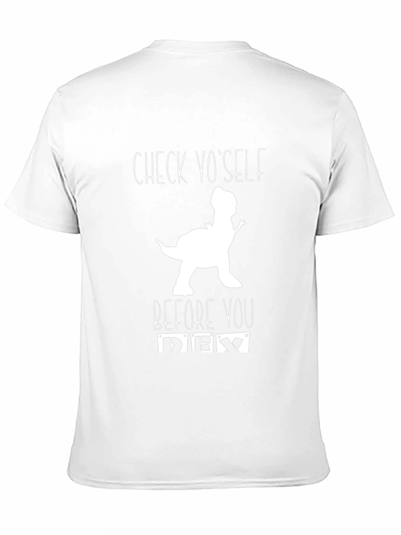 Check Yo Self Dinosaur Graphic Black T-Shirt
