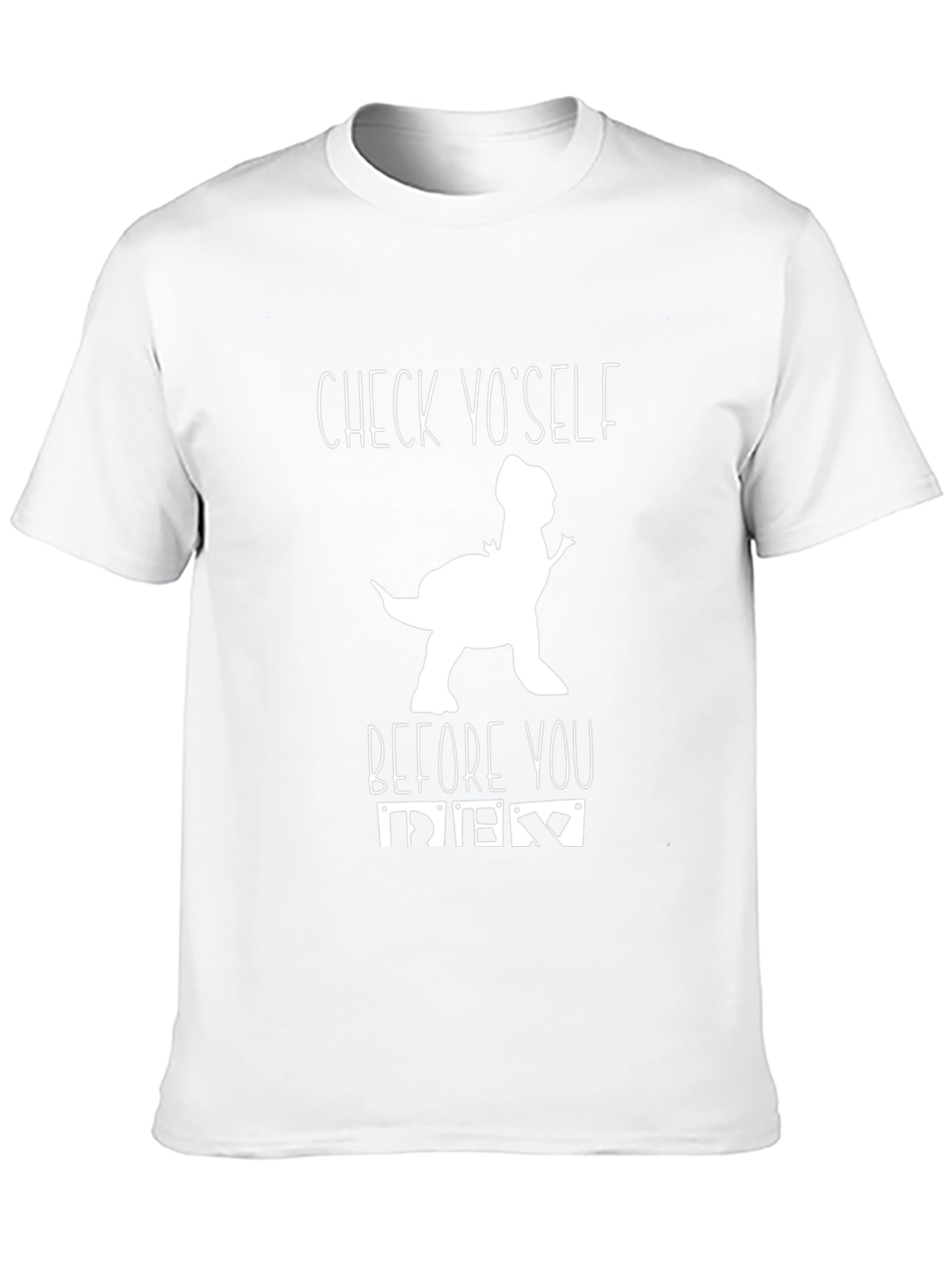 Check Yo Self Dinosaur Graphic Black T-Shirt