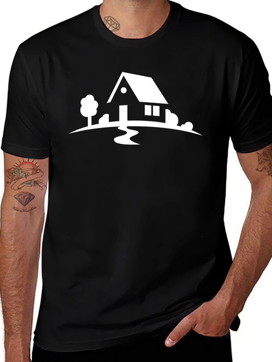House Graphic Tee - Classic Black Cotton T-Shirt