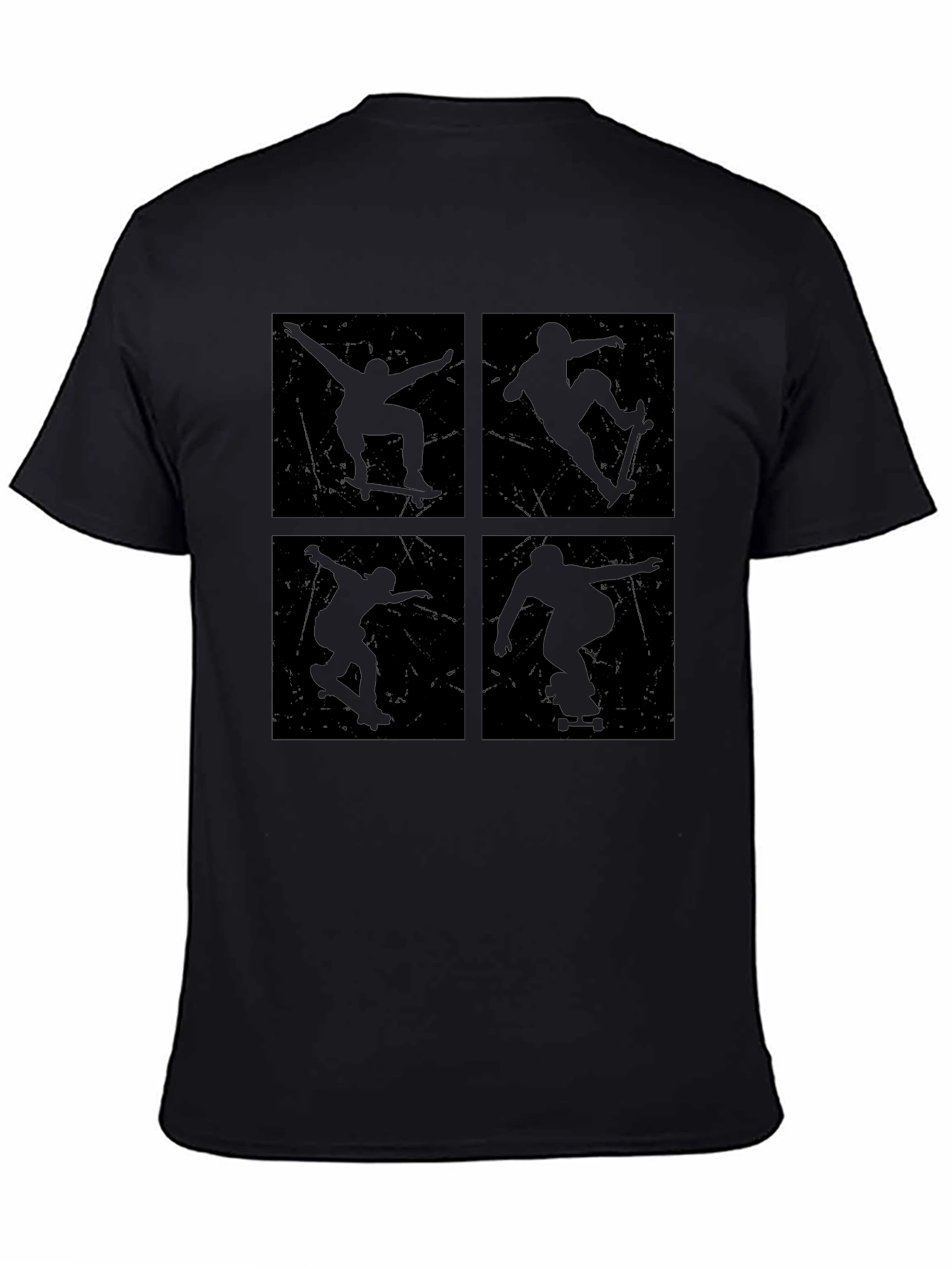 Skateboarding Silhouette Graphic Tee - Black