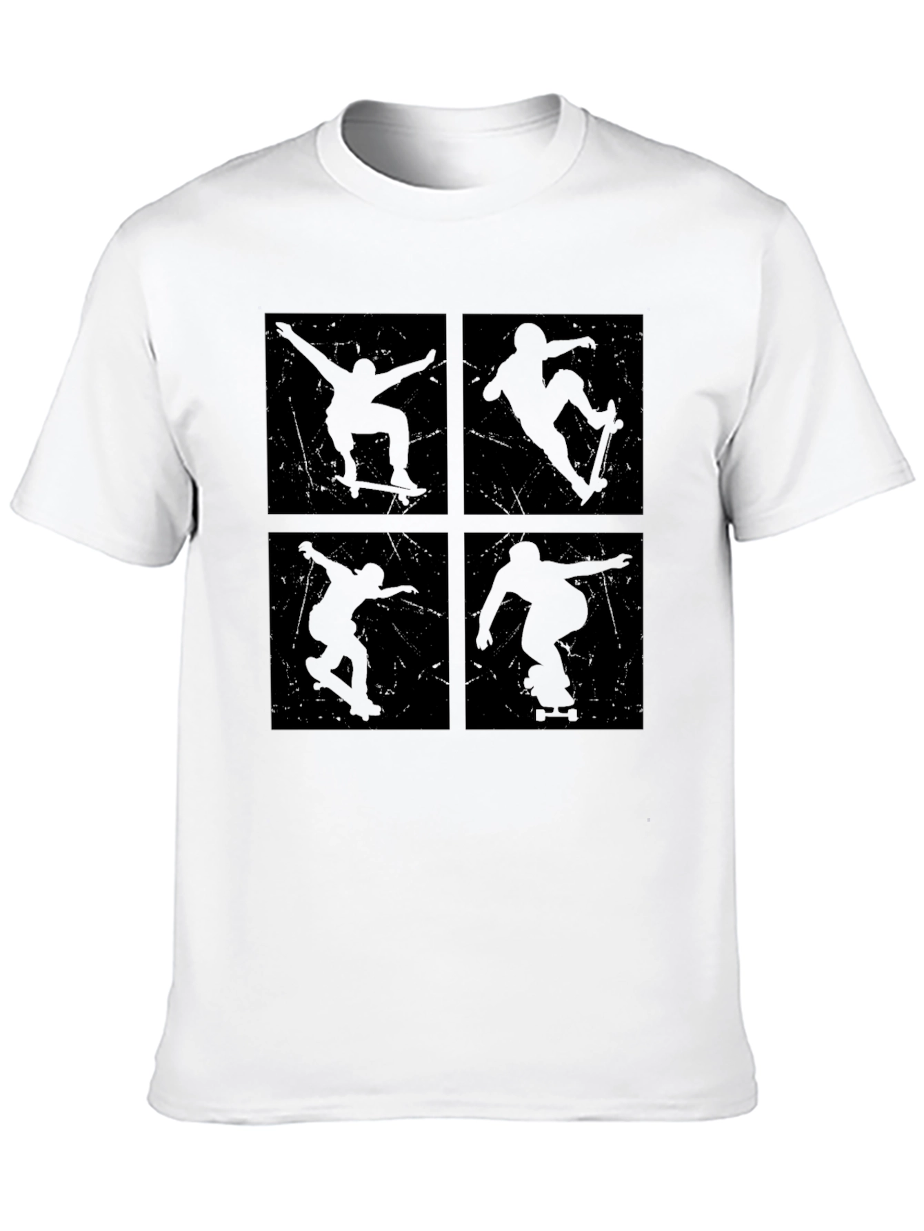 Skateboarding Silhouette Graphic Tee - Black