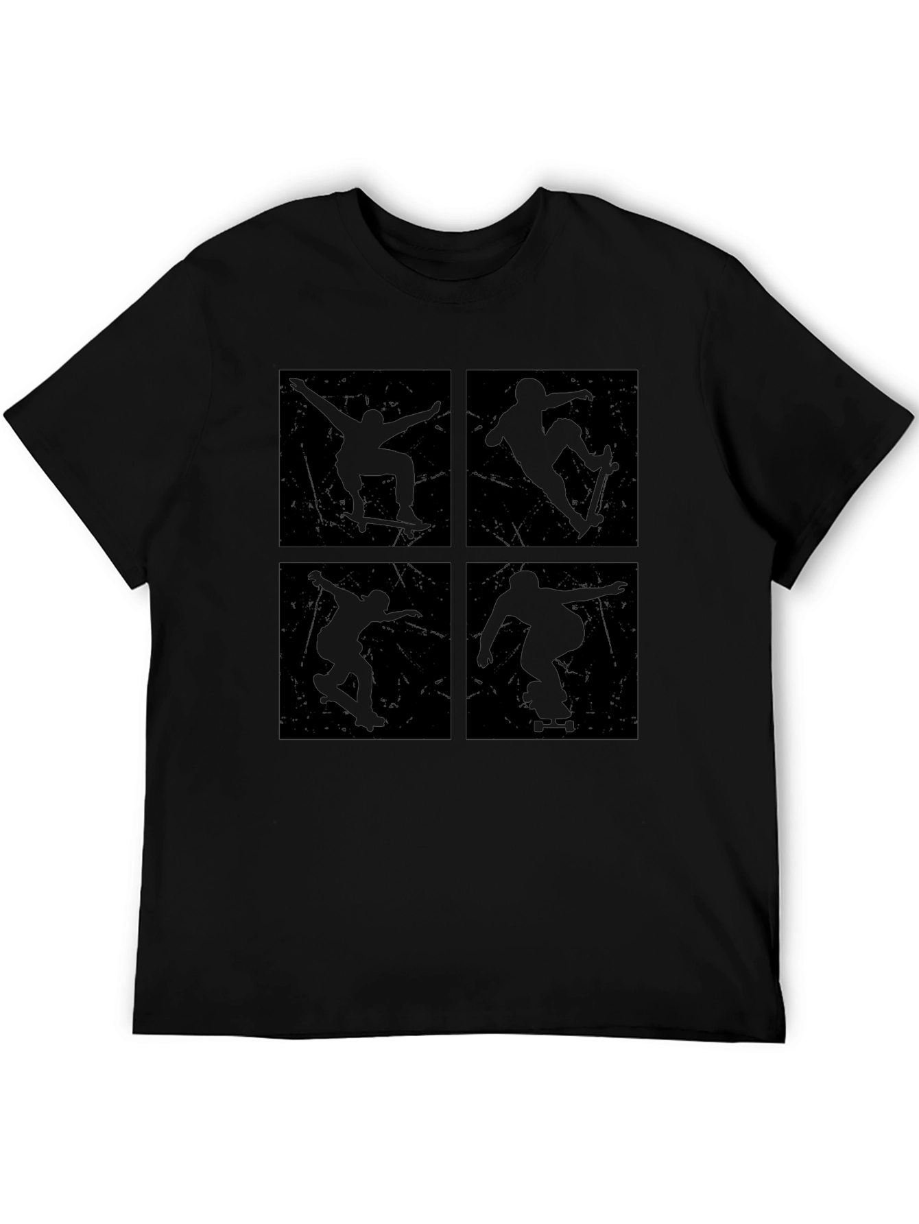 Skateboarding Silhouette Graphic Tee - Black