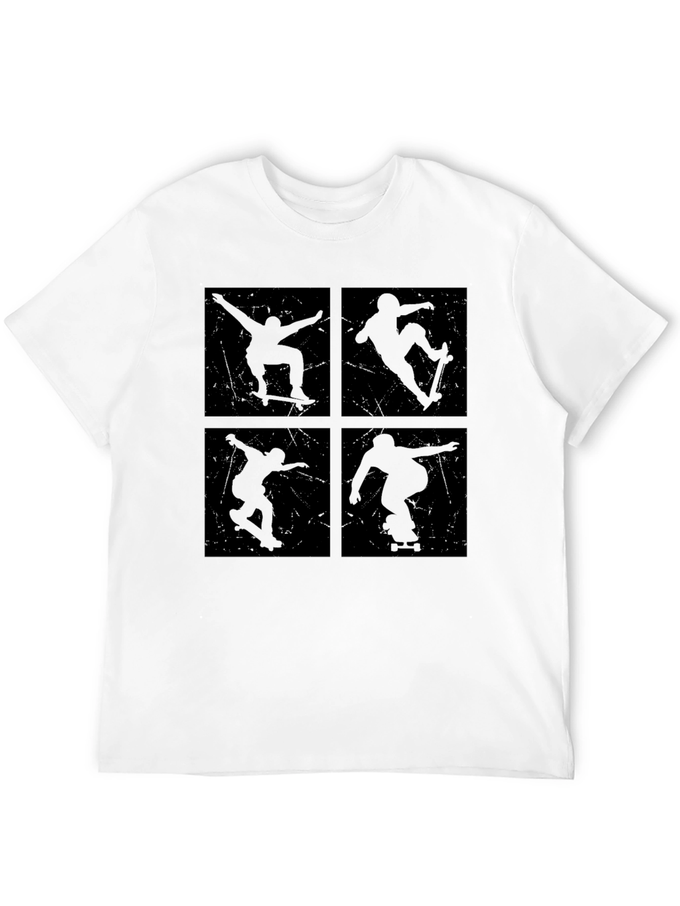 Skateboarding Silhouette Graphic Tee - Black
