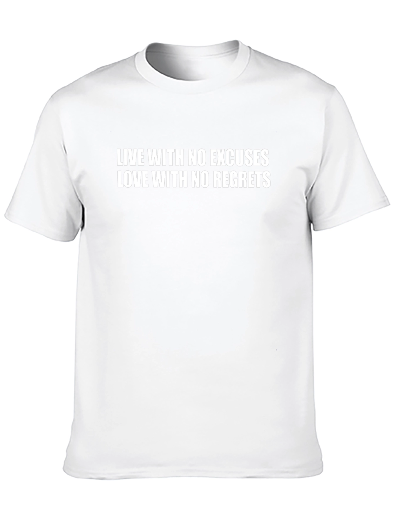Inspirational Black T-Shirt - No Excuses No Regrets