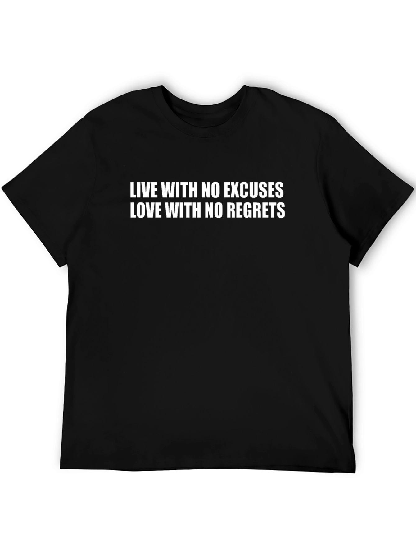 Inspirational Black T-Shirt - No Excuses No Regrets