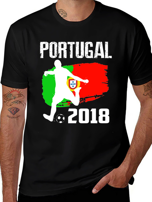 Portugal Soccer 2018 Black T-Shirt