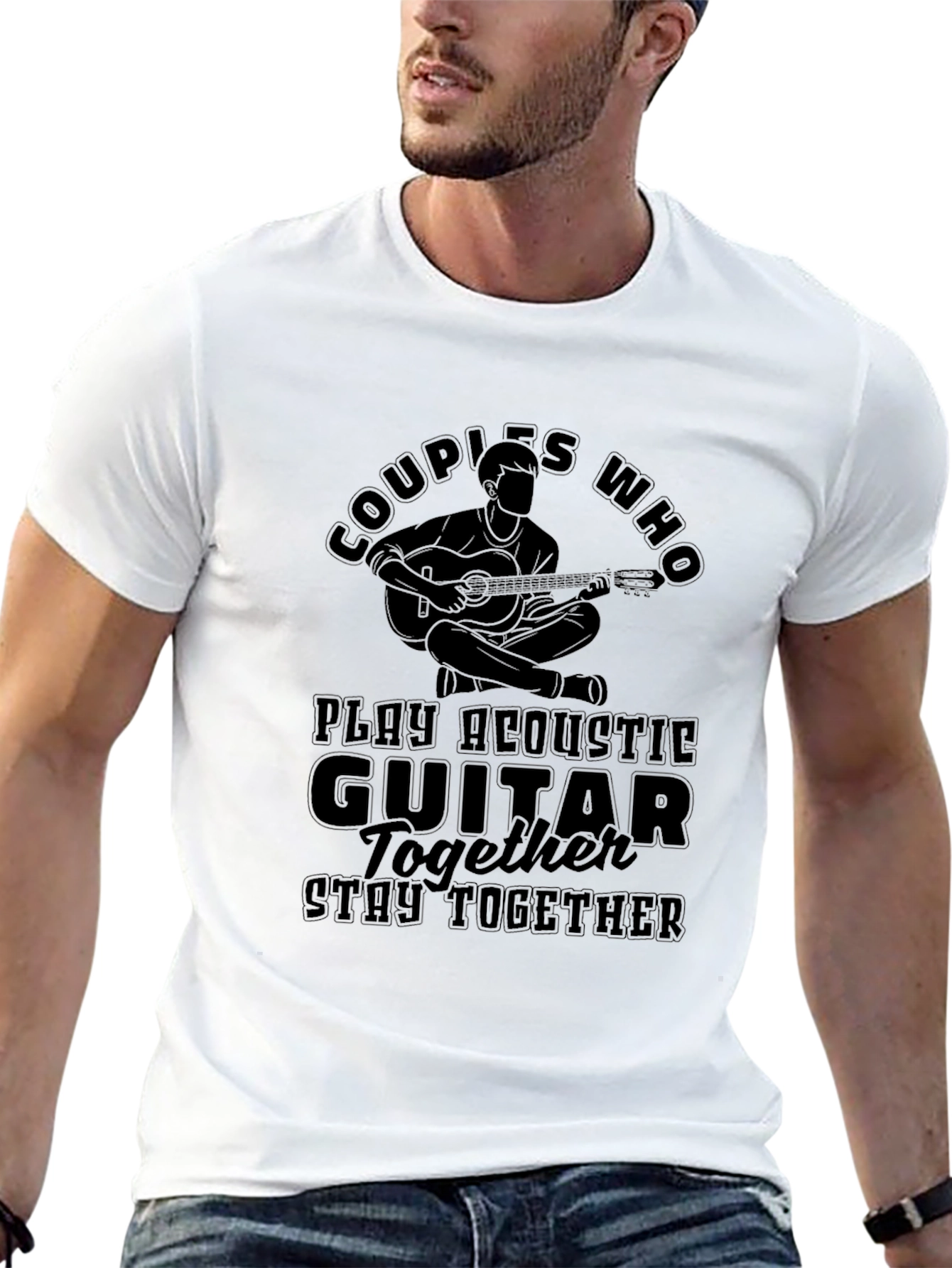 Couples Guitar T-Shirt - Play Together Stay Together