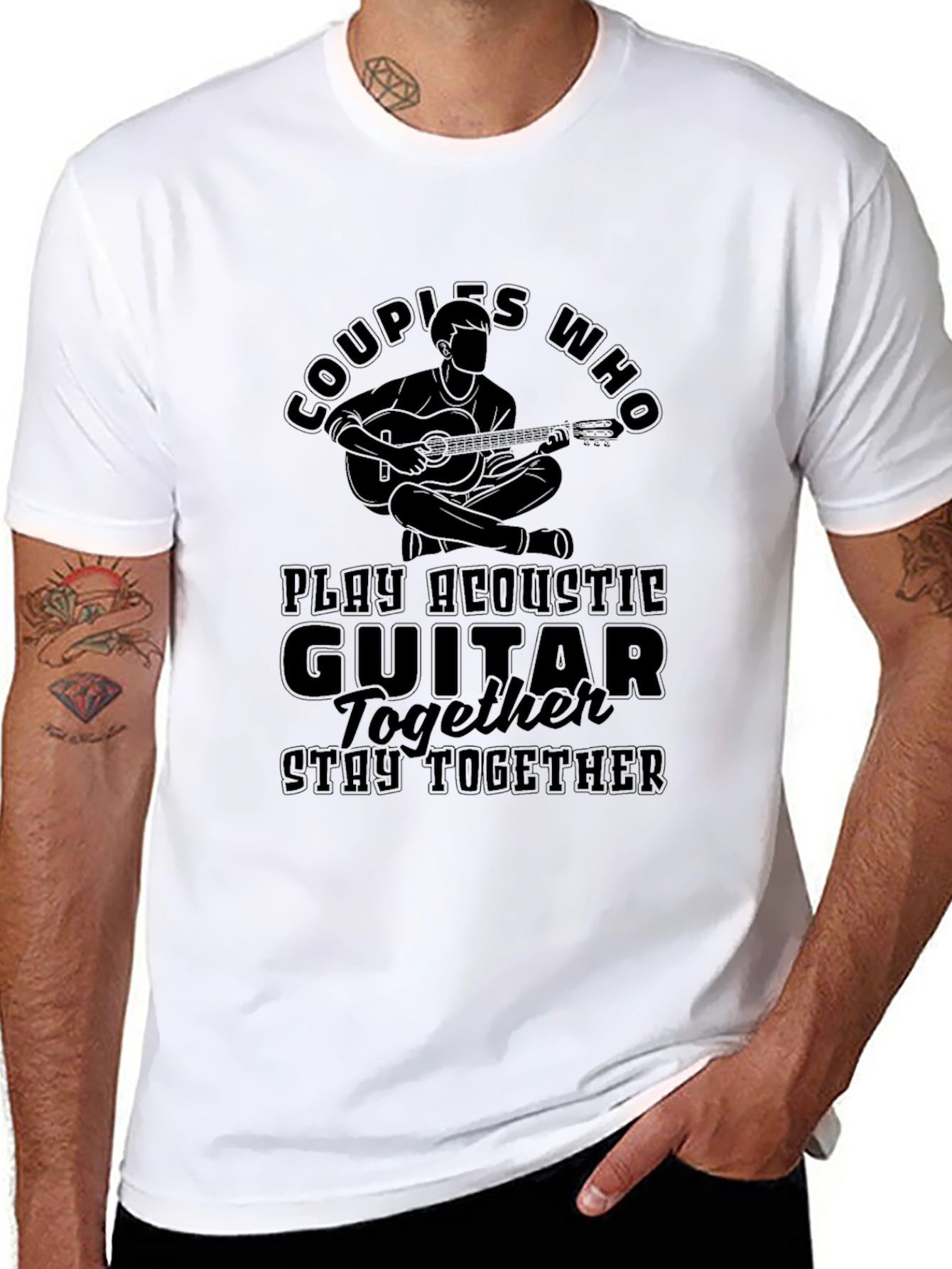 Couples Guitar T-Shirt - Play Together Stay Together