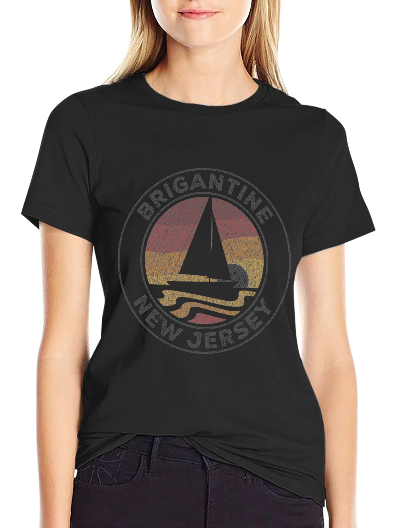 Brigantine New Jersey Sailboat T-Shirt