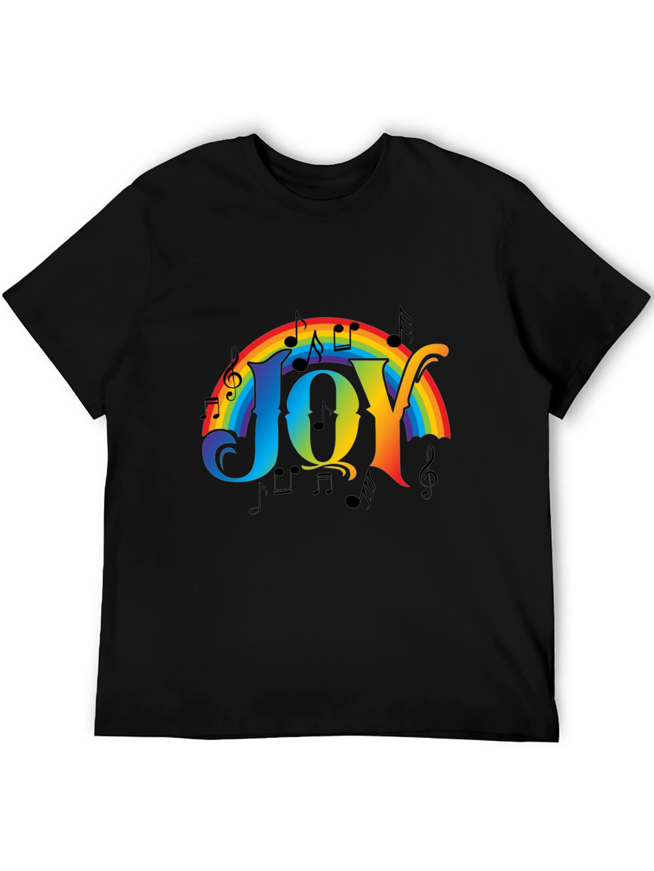 Rainbow JOY Music Notes Graphic Tee