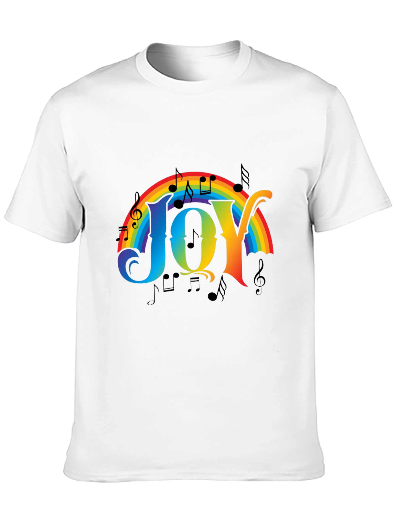 Rainbow JOY Music Notes Graphic Tee