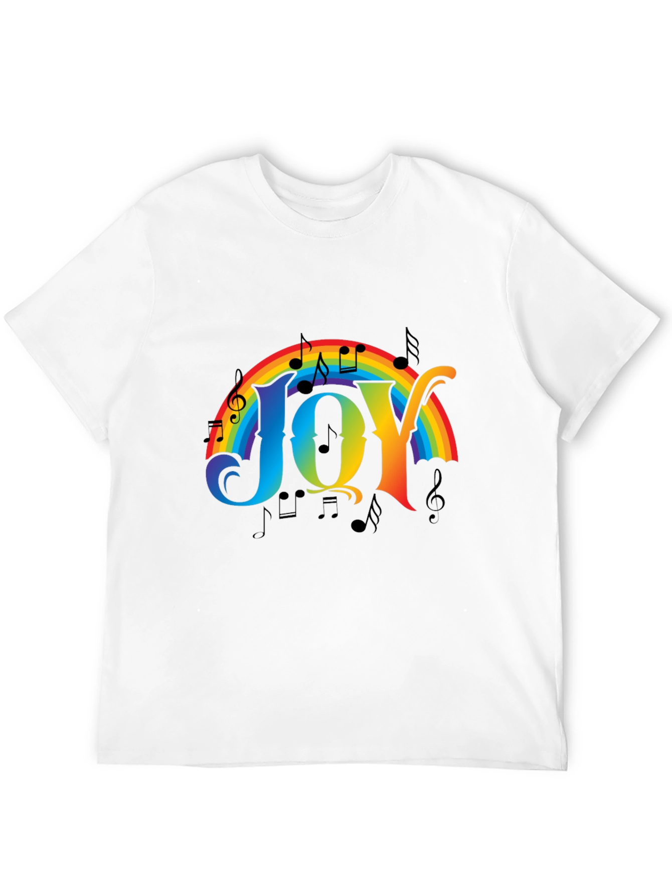 Rainbow JOY Music Notes Graphic Tee
