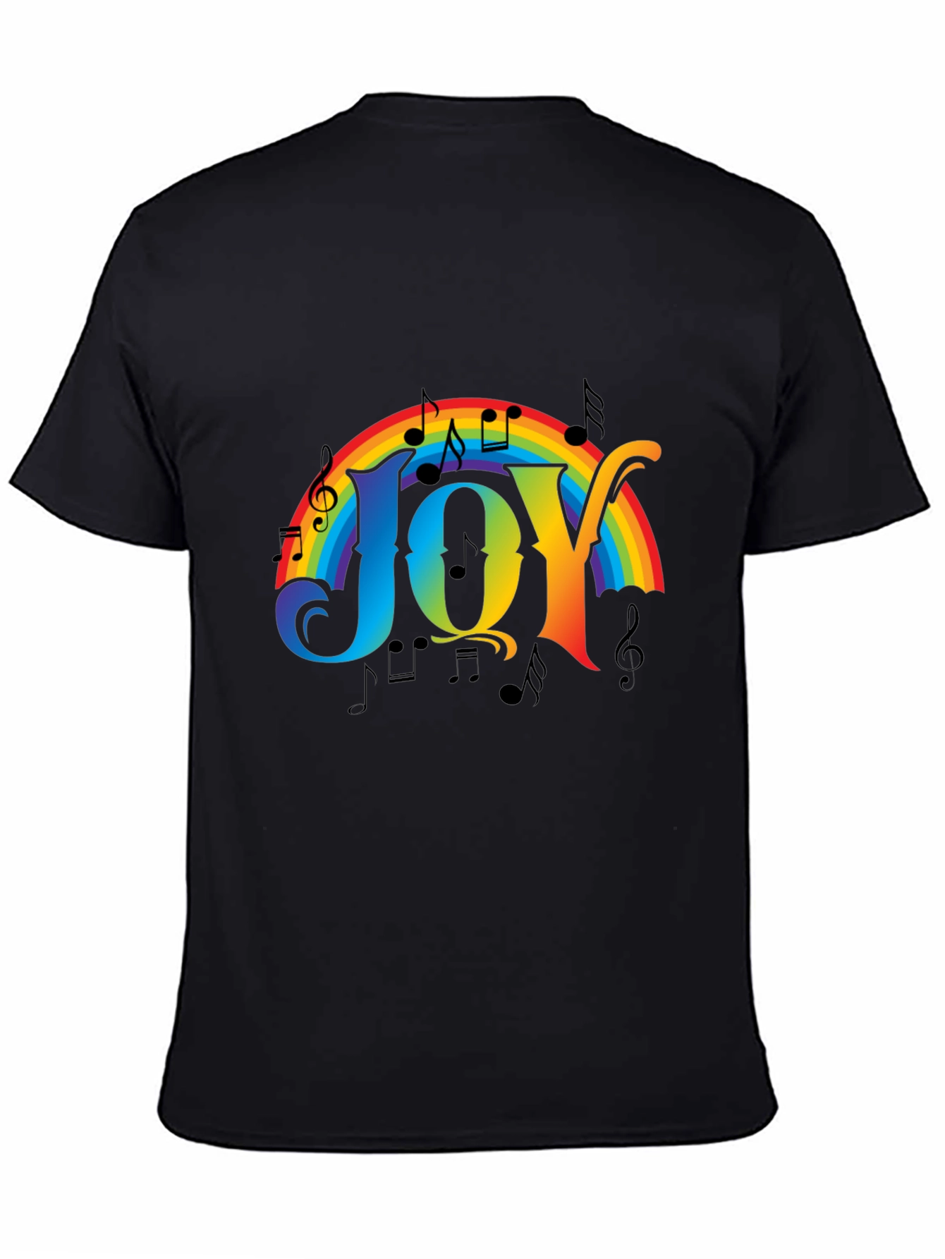Rainbow JOY Music Notes Graphic Tee
